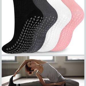 Women's Grip Athletic Socks - Black, Gray, White, Pink